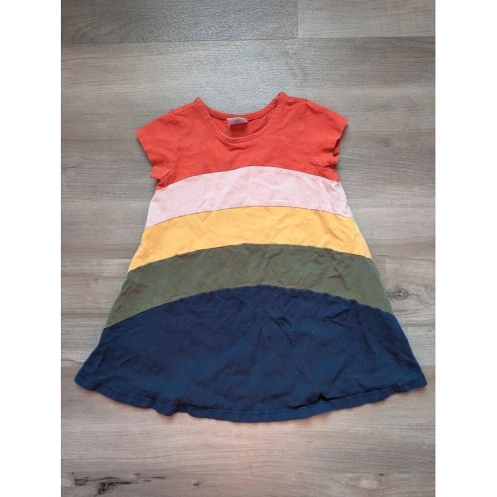 Hanna Andersson Rainbow Stripe Dress, 4T (U1)